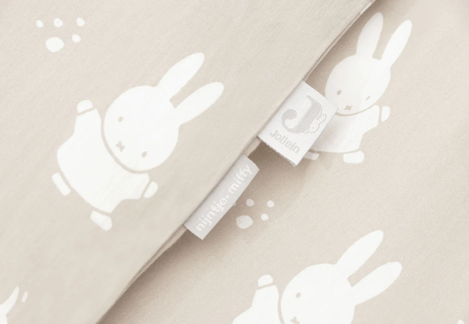 Set de funda nórdica para cuna 100x140cm Miffy & Snuffy Nougat Jollein - Imagen 3