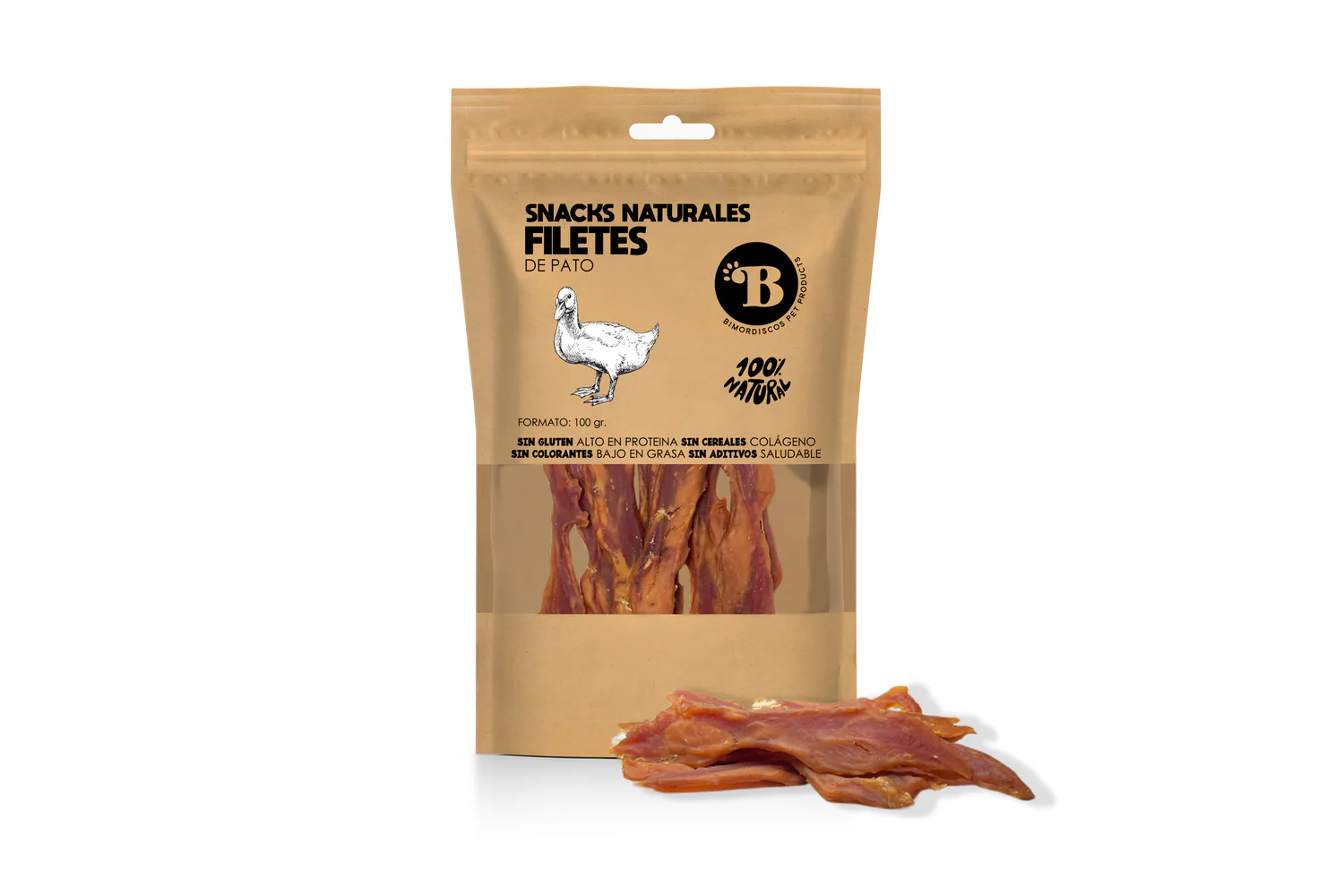 Bimordiscos Filetes De Pato Para Perros Y Gatos - 100g 100 G