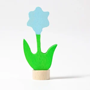 FIGURITA DE MADERA FLOR AZUL