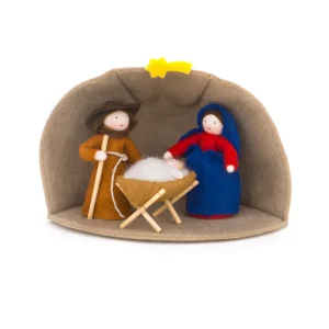 BELÉN CON MARIA, JOSE Y NIÑO JESÚS + ESTABLO