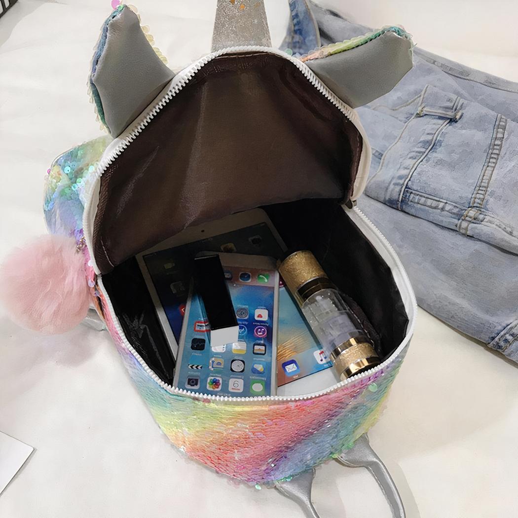 Mochila unicornio con purpurina - Imagen 5