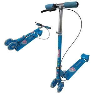 Patineta Scooter En Aluminio Con Freno 4 Ruedas Luces Led