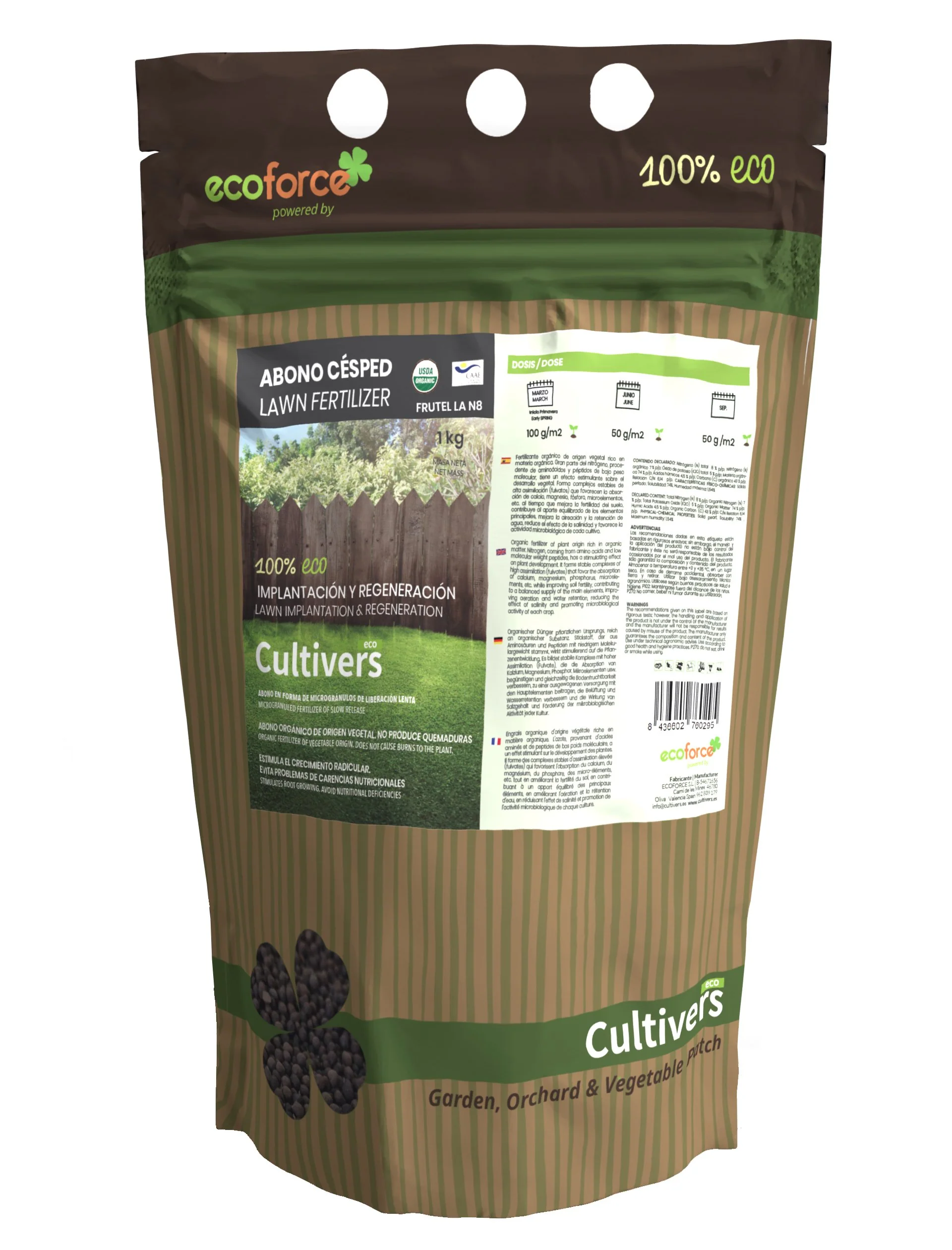 Abono Césped Ecológico Cultivers 5 Kg