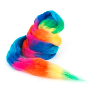 LANA CARDADA PEINADA BANDAS MULTICOLOR