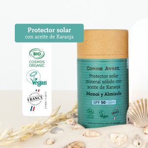 Protector Solar Mineral Sólido Spf50 Con Aceite De Karanja - Melocotón Y Albaricoque