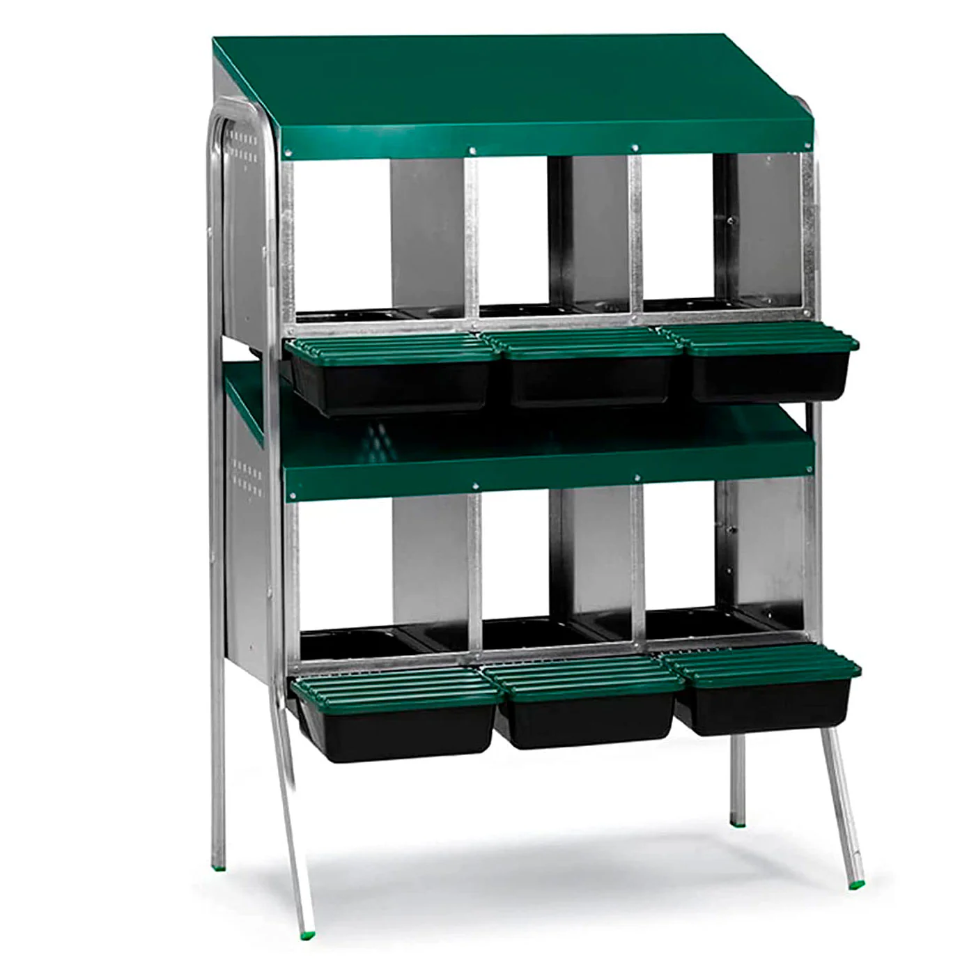 Ponedero Para Gallinas Con Cajón Escamoteador - 6 Huecos