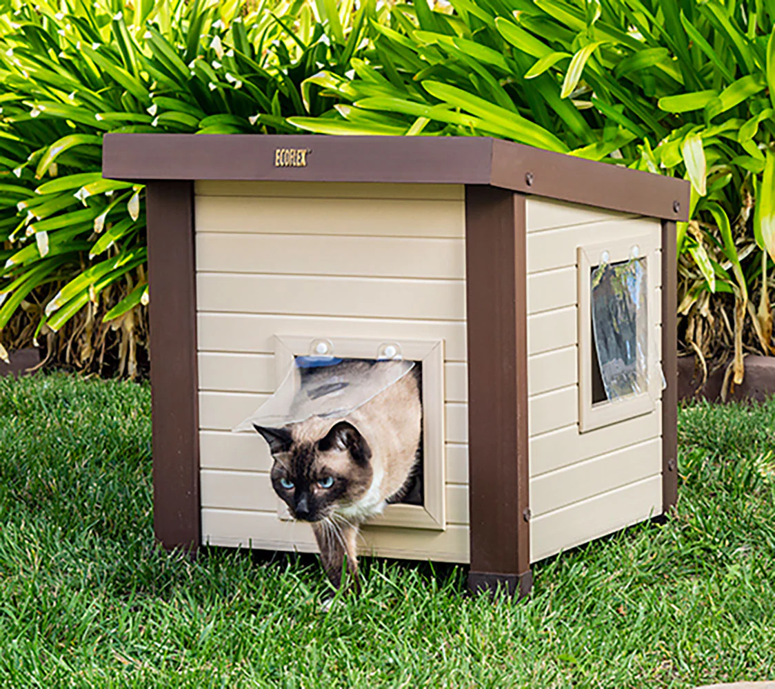 Casa Para Gatos Noa - Caseta De Interior/exterior - Fabricado En Ecoflex - Refugio Para Felinos Con Gatera