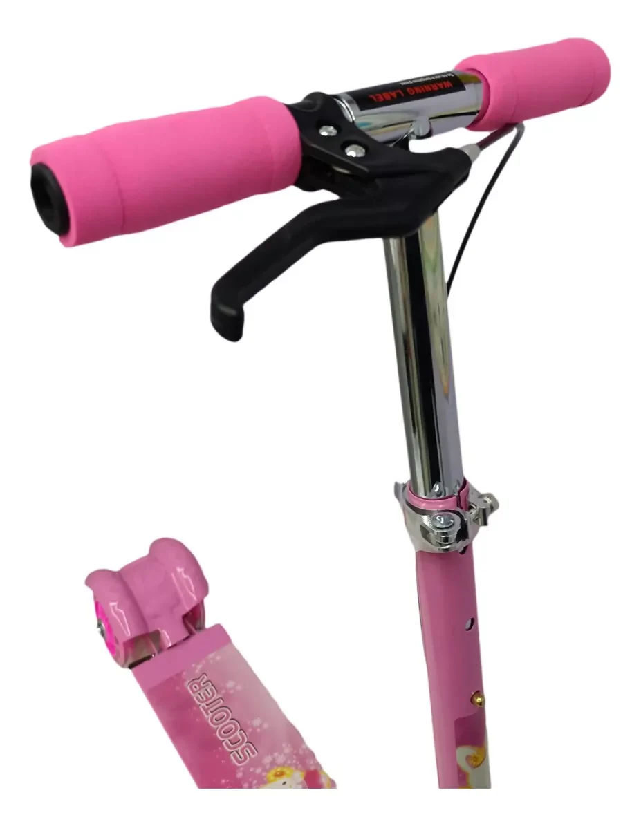 Patineta Scooter En Aluminio Con Freno 4 Ruedas Luces Led - Imagen 8