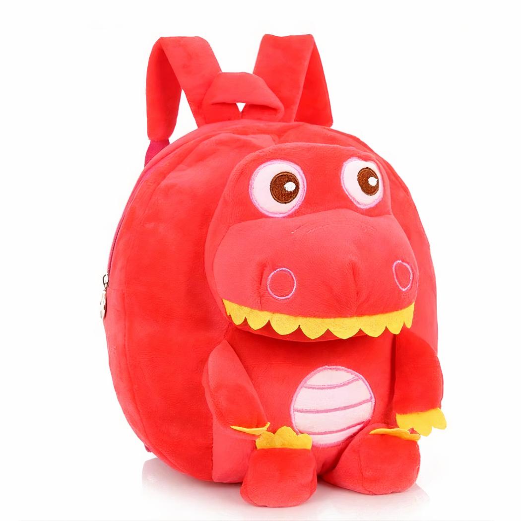 Mochila dinosaurio de forro polar rojo - Imagen 2