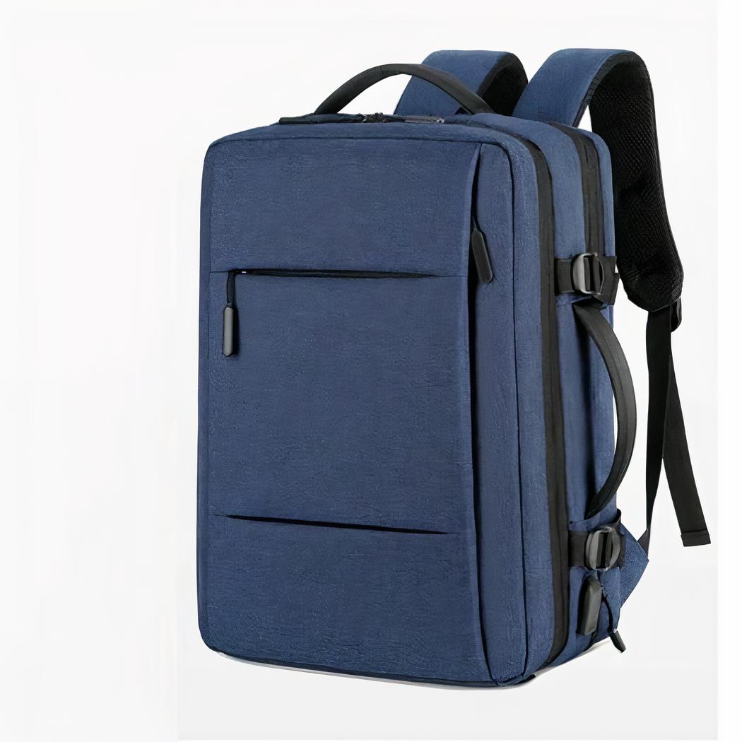 Mochila de viaje ergonómica, azul liso - Imagen 2