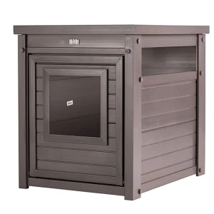 Arenero Para Gatos Cubierto Borneo - Fabricado En Ecoflex - Integra El Arenero En La Decoración De Tu Hogar, 58x44,6x70,2 Cm, 4 Colores (marrón)