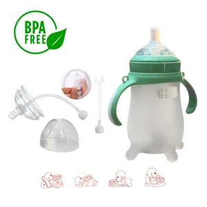 Tetero Biberon En Silicona Cuello Ancho Con Válvula Flexible