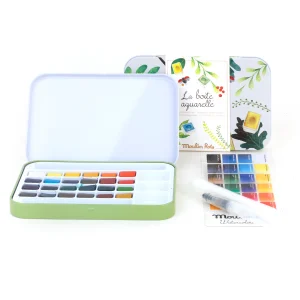 Caja ilustrada de acuarelas