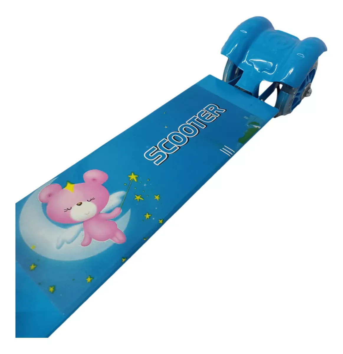 Patineta Scooter En Aluminio Con Freno 4 Ruedas Luces Led - Imagen 9