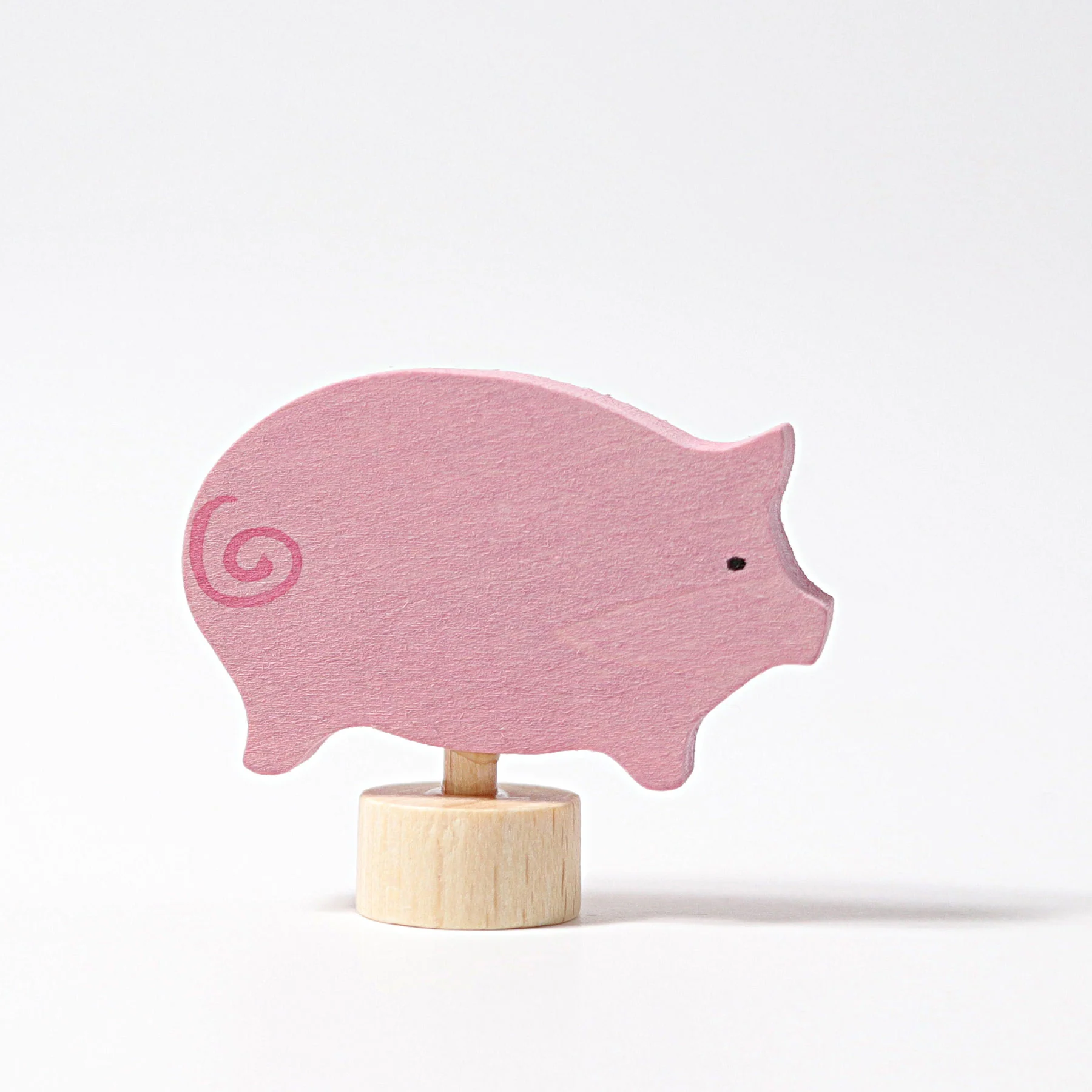 FIGURITA DE MADERA CERDITO ROSA