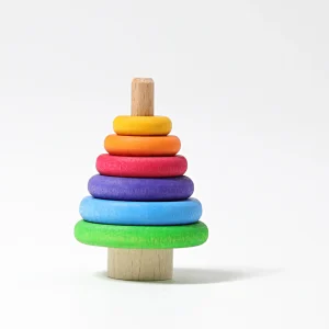 FIGURITA DE MADERA TORRE ARCOÍRIS