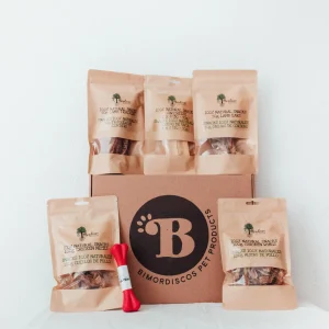 Bimorbox Pequeña · Pack Snacks Y Juguetes Naturales Para Perros.