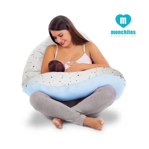 Mega Almohadón Cojín Multifuncional – Celeste Bebé Estrella