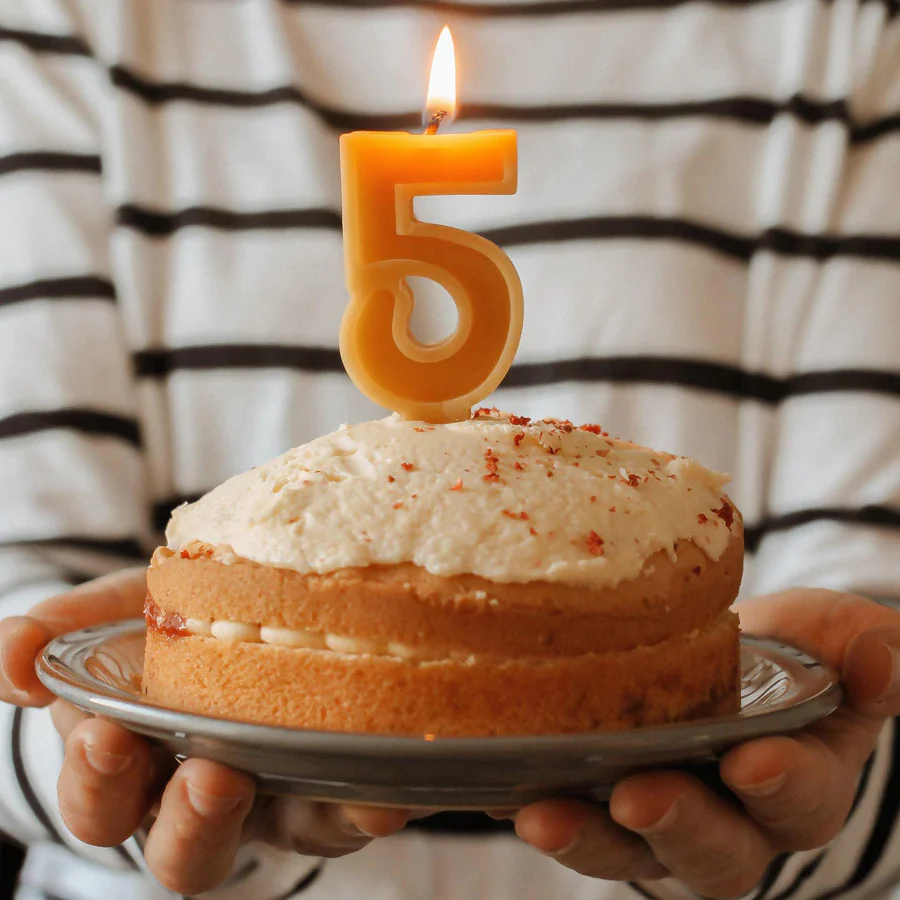 NÚMEROS DE CUMPLEAÑOS DE CERA DE ABEJA - Imagen 2