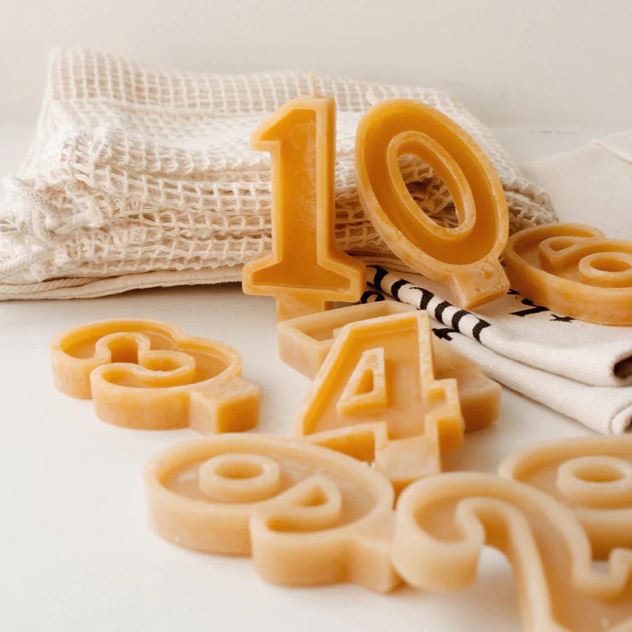 NÚMEROS DE CUMPLEAÑOS DE CERA DE ABEJA