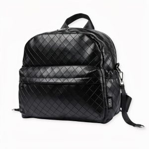 Bolso cambiador a cuadros rosa o negro para padres