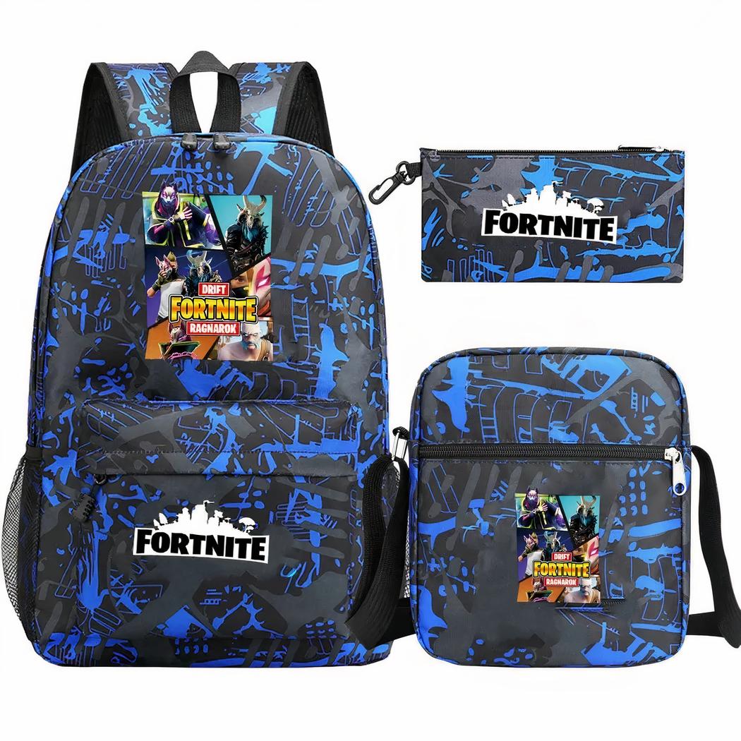 Mochila Fortnite azul y negra – Set 3 piezas - Imagen 2
