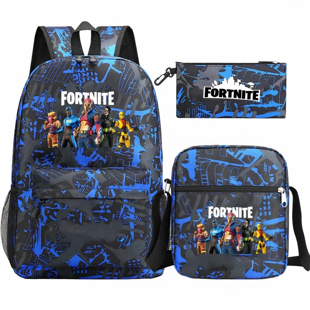 Mochila Fortnite azul y negra – Set 3 piezas - Imagen 4