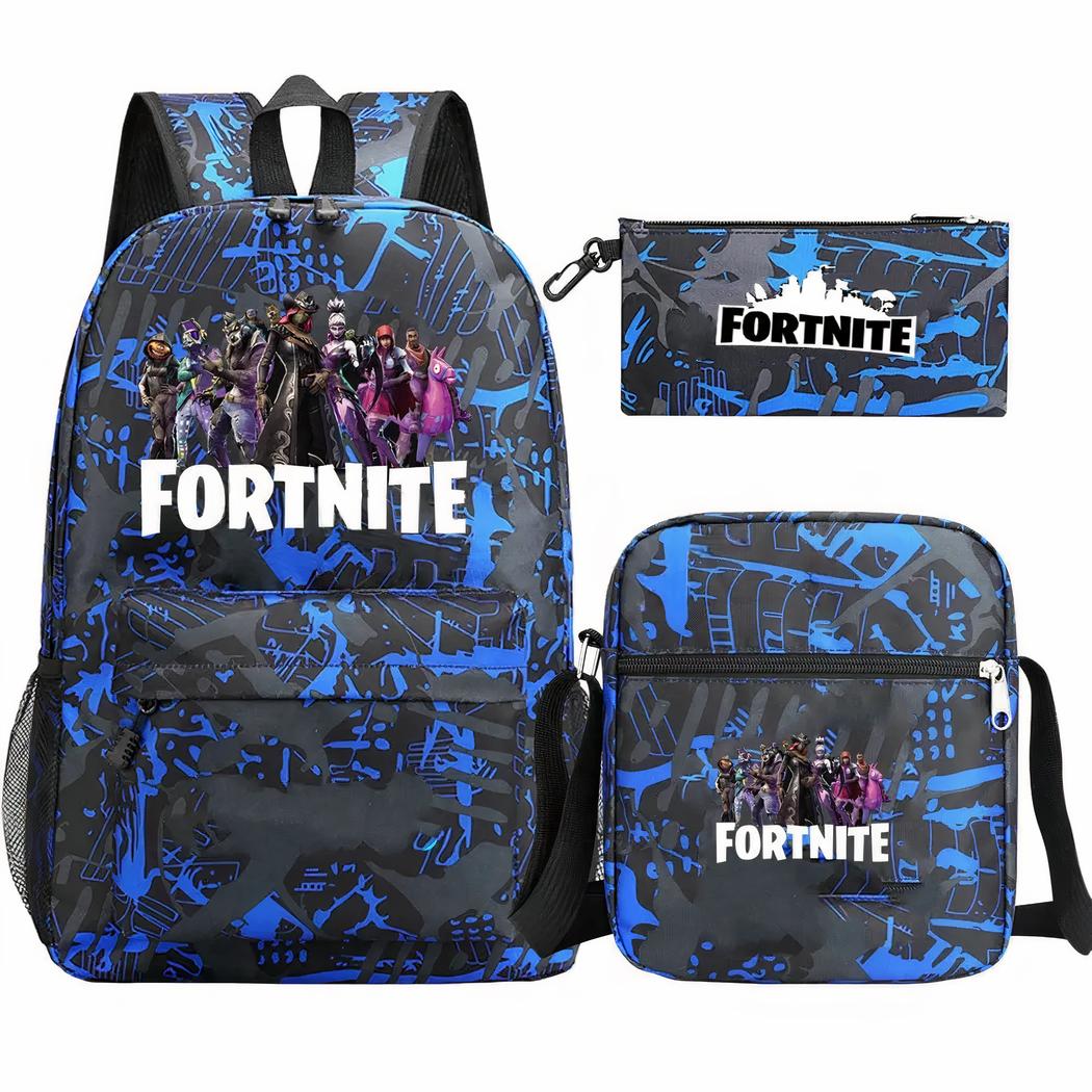 Mochila Fortnite azul y negra – Set 3 piezas - Imagen 5