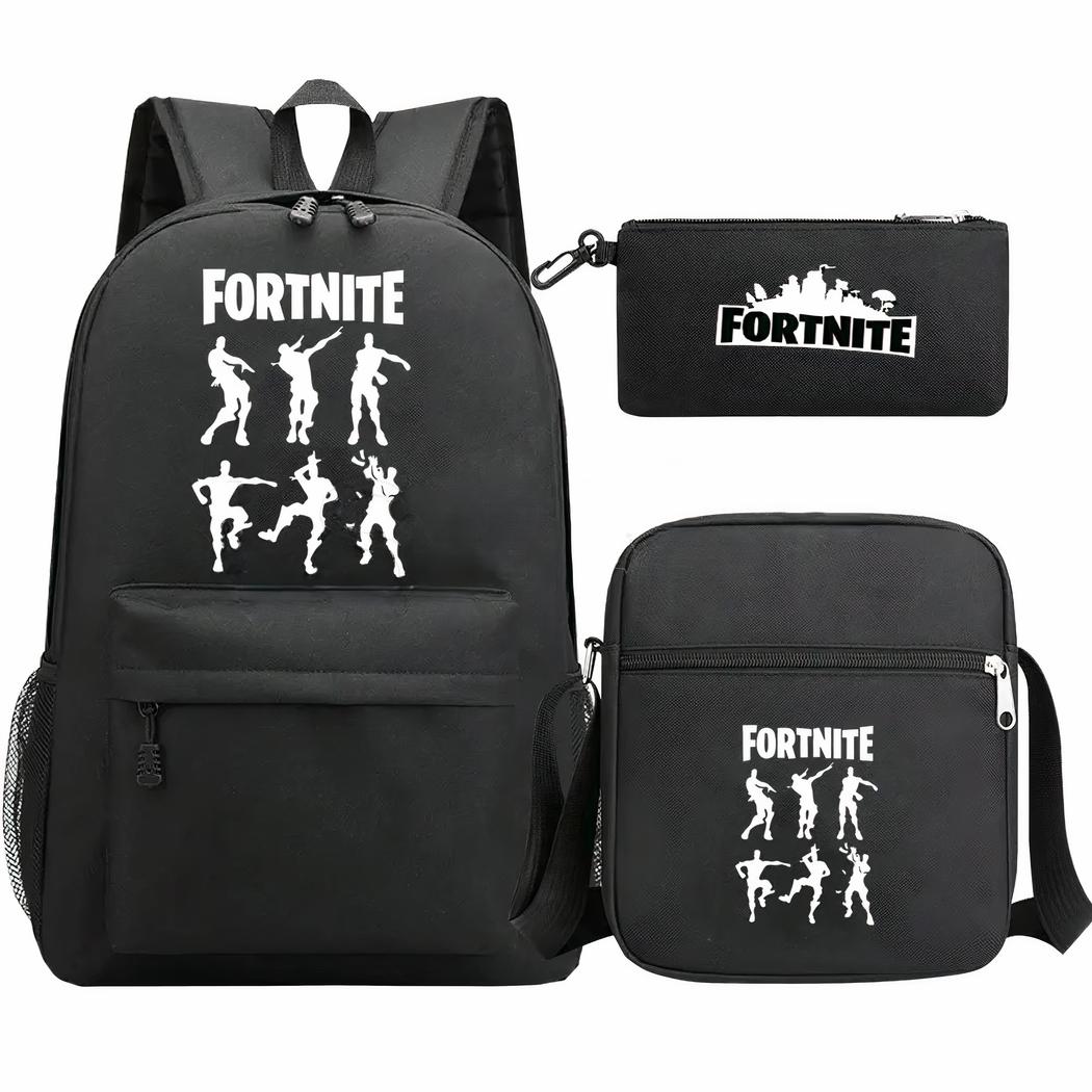 Juego de 3 piezas de mochila negra Fortnite - Imagen 3