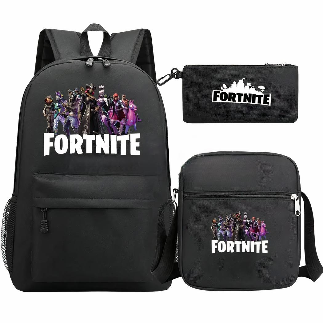 Juego de 3 piezas de mochila negra Fortnite - Imagen 4