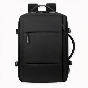Mochila de viaje ergonómica, negro liso