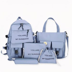 Juego de mochilas de lona para chicas adolescentes y mujeres