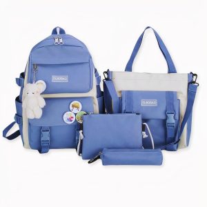Juego de mochilas con colgante de osito de peluche