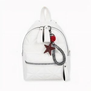 Mini mochila de polipiel lisa con bandolera