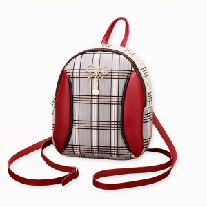Mini mochila de cuadros para mujer