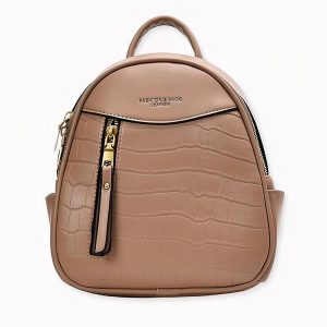 Mochila pequeña de mujer con estampado de cocodrilo