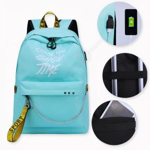 Mochila de mujer con estampado brillante