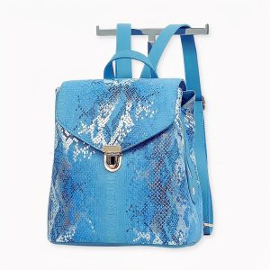 Mochila mujer piel sintética estampado pitón