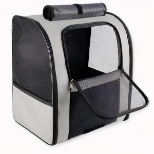 Mochila para gatos con cortina