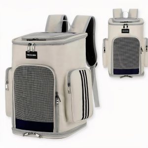 Mochila transpirable con doble bolsillo para mascotas