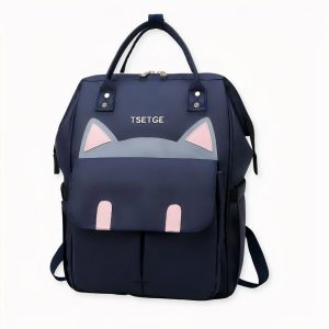 Elegante bolso cambiador con motivo de gato