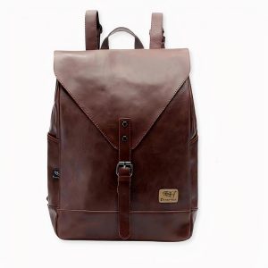 Elegante mochila informática de cuero vegano para mujer