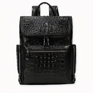 Mochila de piel efecto cocodrilo