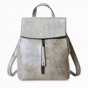 Mochila de cuero de estilo vintage para mujer