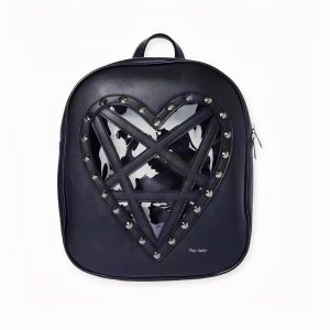 Mochila de mujer estilo gótico de piel sintética