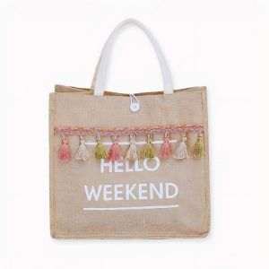 Bolsa de playa de lino para mujer