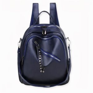 Mochila de polipiel para mujer, color sólido