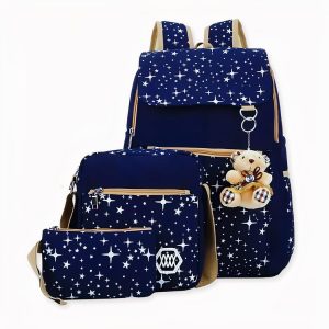 Mochila en forma de estrella con llavero de oso