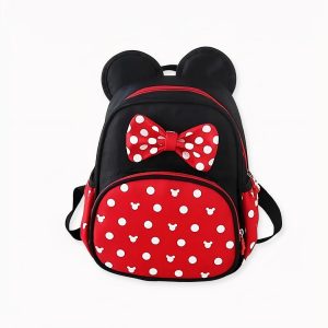 Mochila pequeña Minnie Mouse, roja y negra