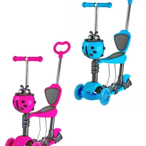 Patineta Scooter 5 En 1 Para Niños Push And Ride Con Sillita Azul